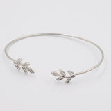 Leaves Gold & Silver Plated Fashion Open Bangle For women