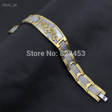 Golden Chinese Power Dragon Strong Magnetic Energy Stainless Steel Bracelet