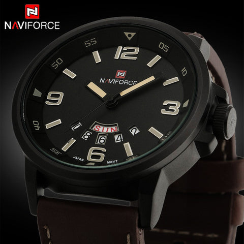 Men Sports Watches Men's Quartz Hour Date Clock Man Leather Strap Military Army Waterproof Wrist watch