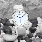 Silver Casual Geneva Quartz Watch Women Mesh Stainless Steel Dress Women Watches