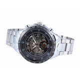 Fashion Steel Men Clock Winner Brand Stylish Design Classic Mechanical Self Wind Wrist Dress Skeleton Automatic Watch