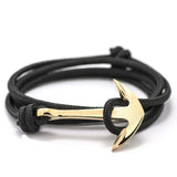 New Silver Alloy Anchor Bracelet Multilayer Leather Risers Bracelet for Women & Men