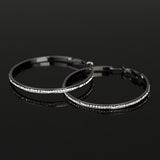 Rhinestone Circle Simple big circle gold hoop earrings for women