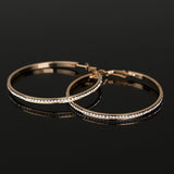 Rhinestone Circle Simple big circle gold hoop earrings for women