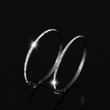 Rhinestone Circle Simple big circle gold hoop earrings for women