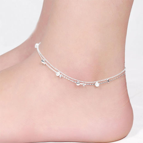 Silver Plated  Bracelet Fashion Anklets for Women New Foot Jewelry