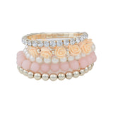 European Mix Beads Stretch Flower Temperament Bracelet