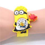 3D Eye Despicable Me minion Cartoon watch Precious Milk Dad Cute Children clock Baby kid Quartz Wrist Watches