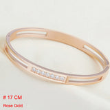 Titanium Stainless Steel Love Cuff Bangle Gold Plated Crystal Brand lover Bracelet