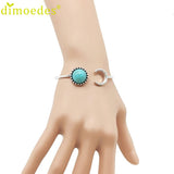 Attractive Fashion Beautiful Bohemian Moon Shape Turquoise Ethnic Cuff Bangles