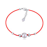 Austrian Crystal thin red thread string rope Charm Bracelets for women