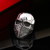 American Flag Stainless Steel Skull Ring for Men