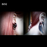 Pair Black Acrylic Fake Cheater Twist Spiral Ear Taper Gauges Expanders Earring Tunnel Plugs Piercing Body Jewelry