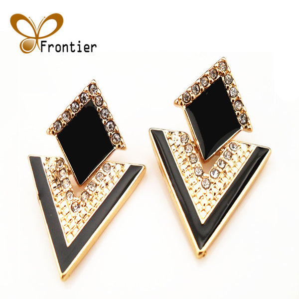 Big Black Stud Earrings Cute Gold Earings