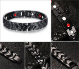 Black Men's Health Magnetic H Power Stainless Steel Bracelet Jewelry For Man