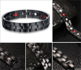 Black Men's Health Magnetic H Power Stainless Steel Bracelet Jewelry For Man