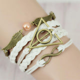 New Infinity Love Leather Owl Leaf Charm Handmade Bracelet