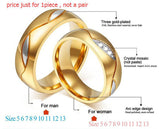 18K Gold Plated Cubic Zirconia Couple Wedding Ring