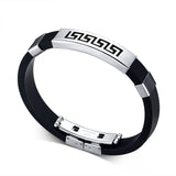 Cross Black Silicone Stainless Steel Spring Clasp Simple Design Bracelets