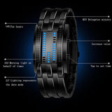 Stainless Steel Digital LED Sports Bracelet women Resistant Wristwatch