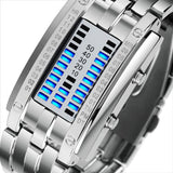 Stainless Steel Digital LED Sports Bracelet women Resistant Wristwatch