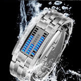 Stainless Steel Digital LED Sports Bracelet women Resistant Wristwatch