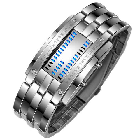 Stainless Steel Digital LED Sports Bracelet women Resistant Wristwatch