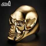 Men's Biker Stainless Steel Ring Fashion Black Skull Cool Man Finger Rings