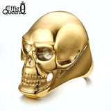 Men's Biker Stainless Steel Ring Fashion Black Skull Cool Man Finger Rings