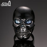 Men's Biker Stainless Steel Ring Fashion Black Skull Cool Man Finger Rings