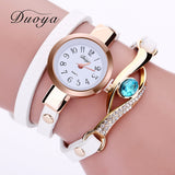 Eye Gemstone Luxury Watches Women Gold Bracelet Watch Leather Electronic Quartz