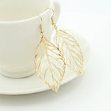 Girl fashion exquisite simplicity forest metal leaves Drop Earrings for women