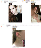 Ear Clip Fashion Personality Metal Leaf Single Tassel Earrings Cuffs For Women