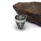 European Style Steel Titanium Pirate Captain Skull Ring