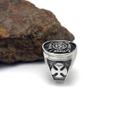 European Style Steel Titanium Pirate Captain Skull Ring