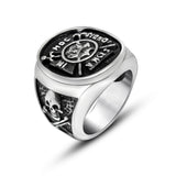 European Style Steel Titanium Pirate Captain Skull Ring