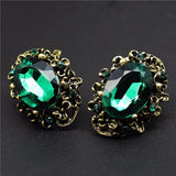 Bridal Fashion Jewelry Sets Crystal Vintage Bronze Plated Necklace Earrings Bracelet Rings