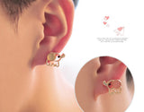 Fashion Lovely Cute Baby Elephant Opal Stud Earrings for Party