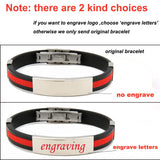 Love Unique Rubber ID Bracelet Customized Logo Engraving