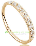 18K gold Plated A+ Rhinestone Circle Cuff Bracelet