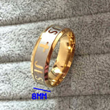 Titanium Steel gold plated jesus cross ring