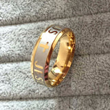 Titanium Steel gold plated jesus cross ring