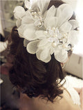 Hot Ladies Flower Delicate Pearls Beauty Crystal Chic Headband Hair Clip Comb Jewelry