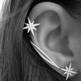 Fashion Star Ear Cuff Trendy Personality Luxury Clip Earrings For Women