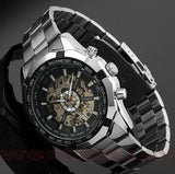 Luxury Luminous Automatic Mechanical Skeleton Dial Stainless Steel Band