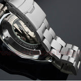 Luxury Luminous Automatic Mechanical Skeleton Dial Stainless Steel Band