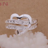 Stainless Steel Heart Female Zircon Engagement Ring