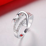 Stainless Steel Heart Female Zircon Engagement Ring