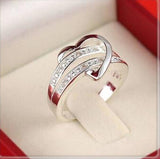 Stainless Steel Heart Female Zircon Engagement Ring