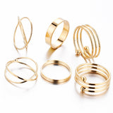 Hot Unique Ring Set Gold Plated Knuckle Rings for women